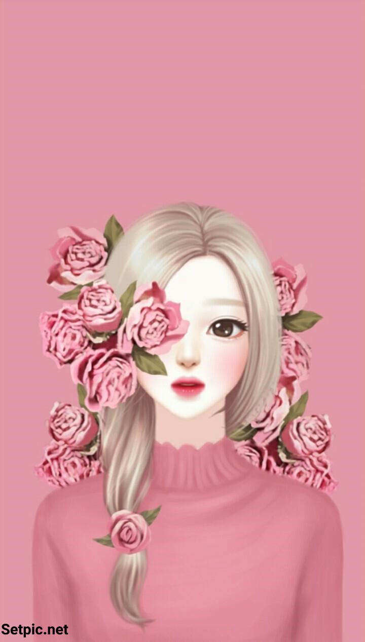 عکس پروفایل گل دخترانه انیمیشن