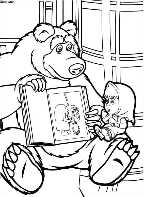 نقاشی رنگ آمیزی انیمیشن ماشا و خرسه