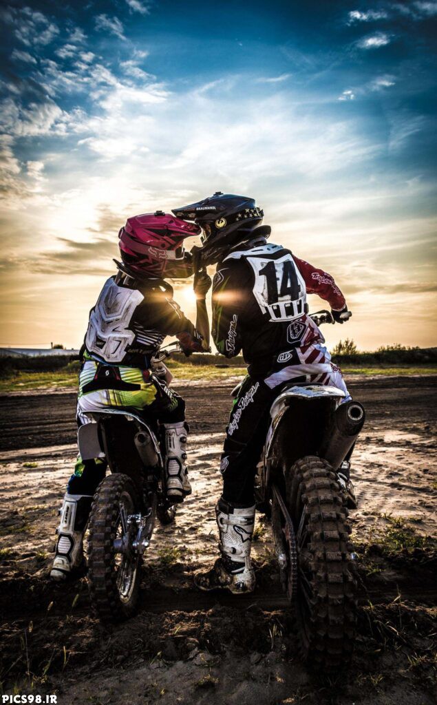 عکس نوشته موتورسواری دونفره دختر و پسر