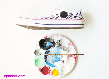 رنگ های مناسب نقاشی روی کفش,نقاشی کفش اسپرت